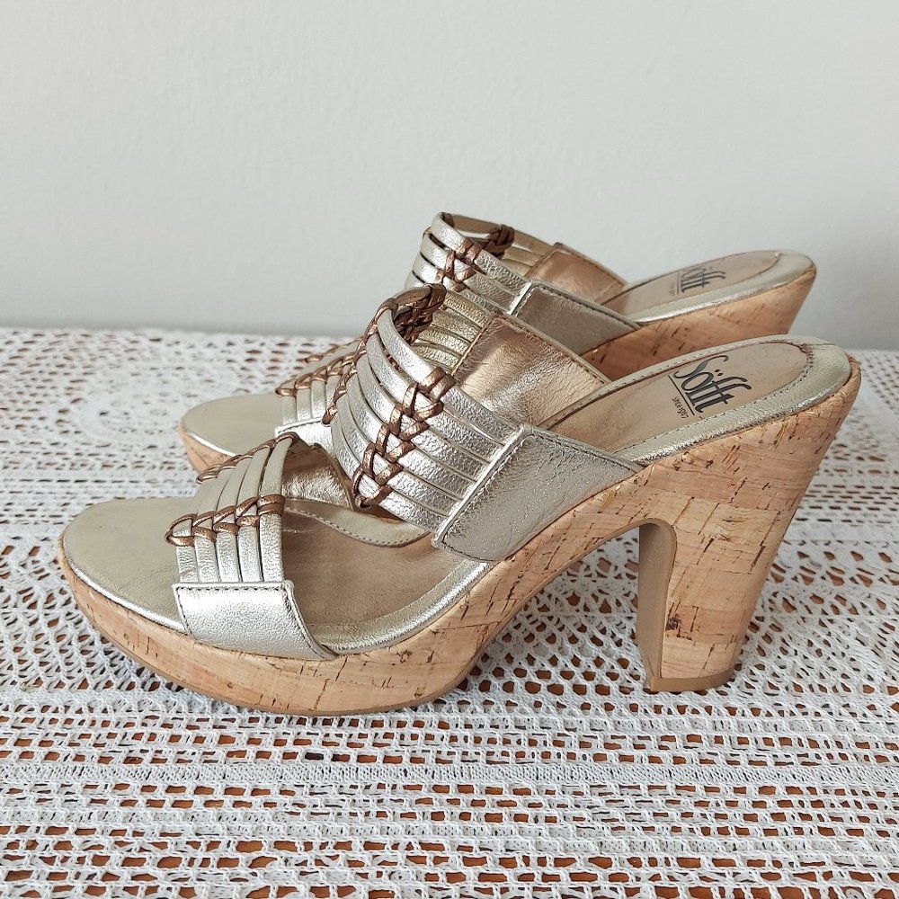 Gold Women's Heeled Sandals